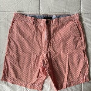 Men's Coral Seersucker Stripe Shorts